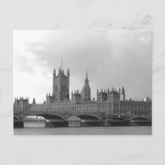 Cartão Postal Palácio Negro e Branco de Westminster