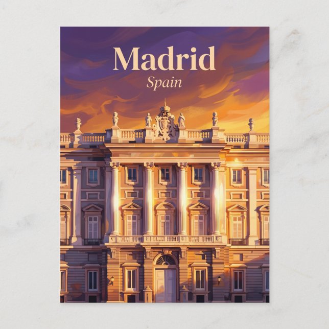 Cartão Postal Palácio Real de Madrid Espanha (Frente)