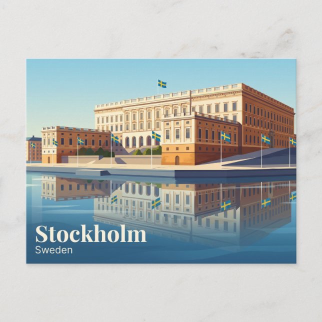 Cartão Postal Palácio Real, Estocolmo Suécia (Frente)