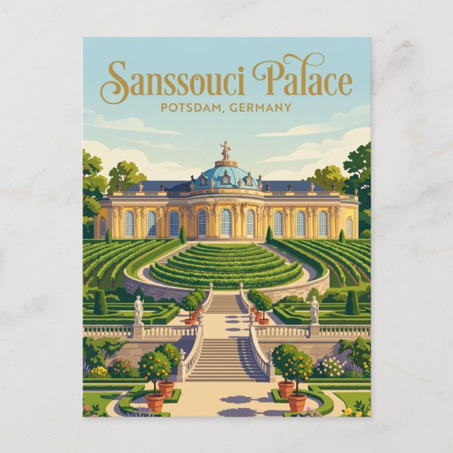 Cartão Postal Palácio Sanssouci Alemanha (Frente)