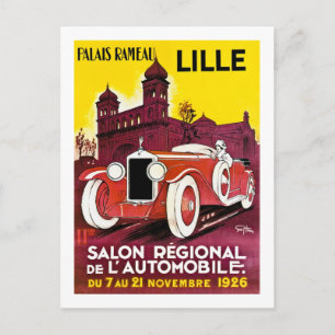 Cartão Postal Palais Rameau - Lille - Automóvel Ad - 1926
