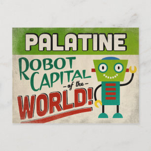 Cartão Postal Palatine Illinois Robot - Engraçado Vintage