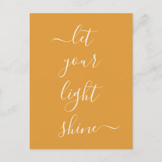 Cartão Postal Palavra Espiritual Que Deixe Sua Luz Brilhar