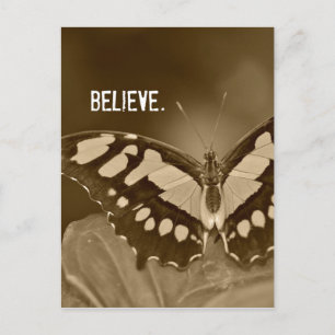 Cartão Postal Palavra Inspirativa: Acredite com borboleta