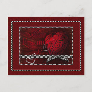 Cartão Postal Palavras de Amor Corações Vermelhos