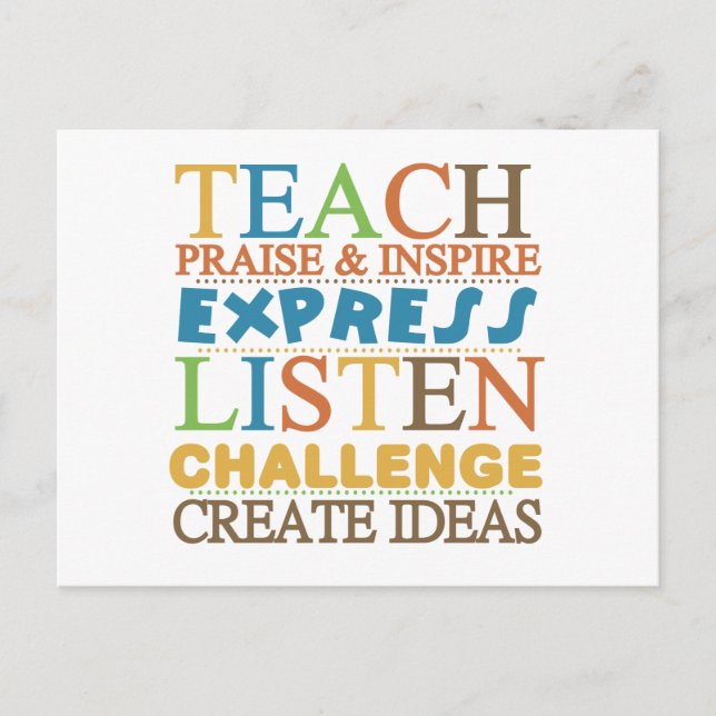 Cartão Postal Palavras De Professores Para Viver Por Si (Frente)