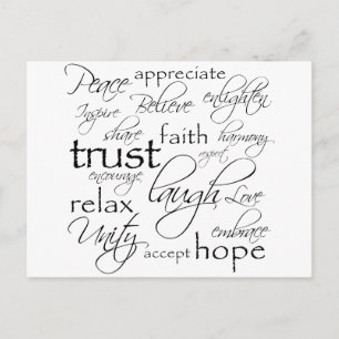Cartão Postal Palavras Positivas Personalizar Produto