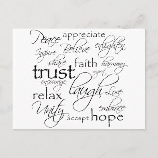 Cartão Postal Palavras Positivas Personalizar Produto