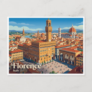 Cartão Postal Palazzo Vecchio e Piazza della Signoria Florença