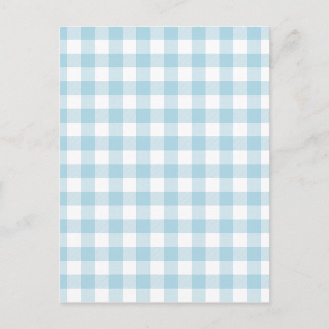 Cartão Postal Pale Blue Gingham (Frente)