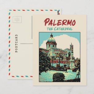 Cartão Postal Palermo, A Catedral ilustração Sicília Itália P