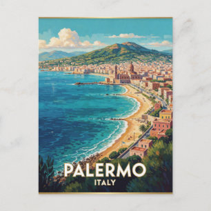 Cartão Postal Palermo Itália Cena de Viagem Mediterrânea 🌊