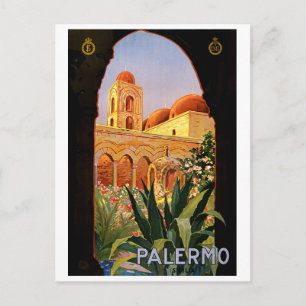 Cartão Postal Palermo, Sicília, Itália, viagens vintage