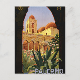 Cartão Postal Palermo Sicily Italian Travel Poster 1920 ENIT