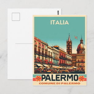 Cartão Postal Palermo sicily italian vintage souvenir presentes