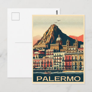 Cartão Postal Palermo sicily italian vintage souvenir presentes