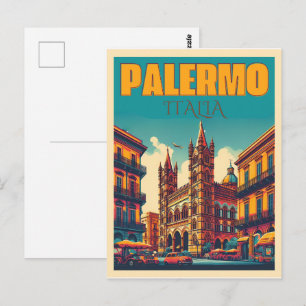 Cartão Postal Palermo sicily italian vintage souvenir presentes