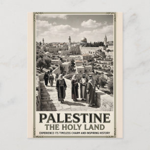 Cartão Postal Palestina A Terra Santa Arte de Viagem Vintage