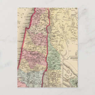 Cartão Postal Palestina, Mapa de Jerusalém por Mitchell