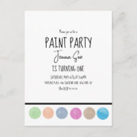 Paleta de Aquarela de Festa de Pintura Aniversário
