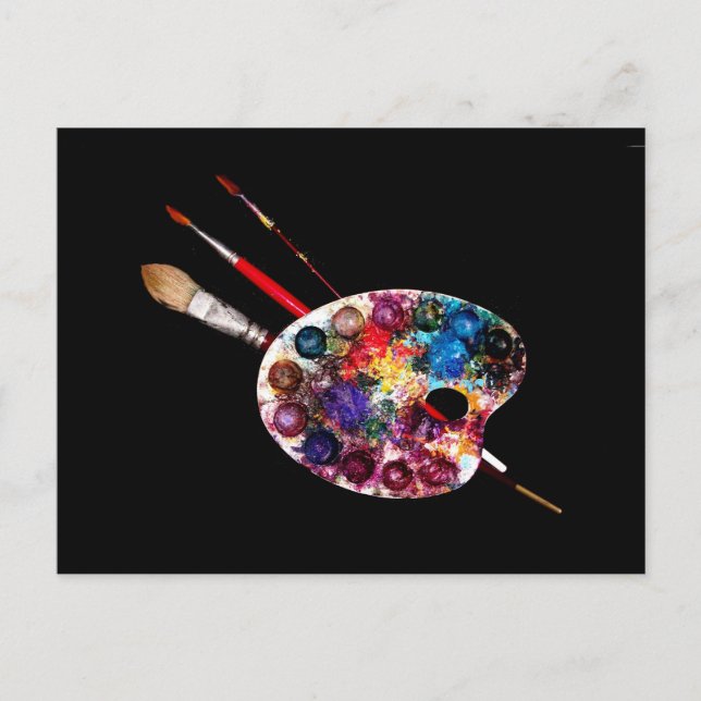 CARTÃO POSTAL PALETA DE COR ARTISTA E CRAÇAS (Frente)