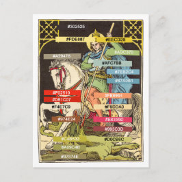 Cartão Postal Paleta de cores para Ruas. George em Horseback (BS