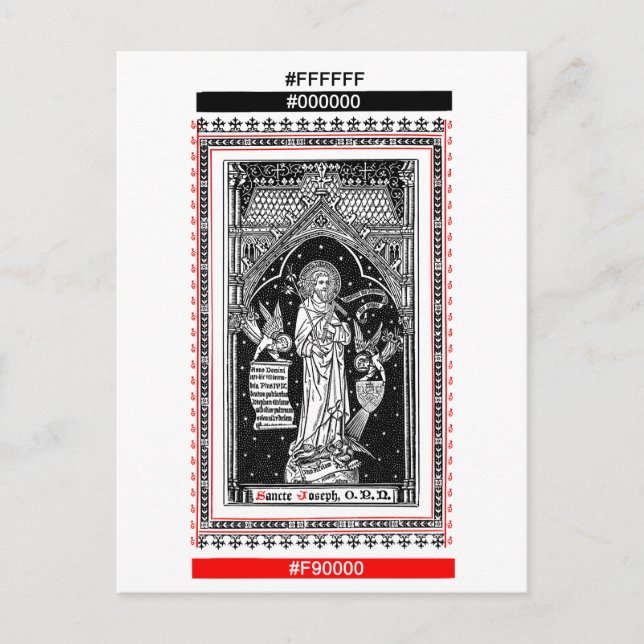 Cartão Postal Paleta de cores para Ruas. Joseph (DT 01) (Frente)