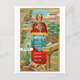 Cartão Postal Paleta de cores para Ruas. Joseph, o Trabalhador (