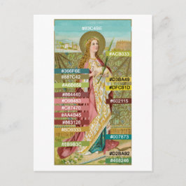 Cartão Postal Paleta de Cores para Santa Inês de Roma (BC 01) Po