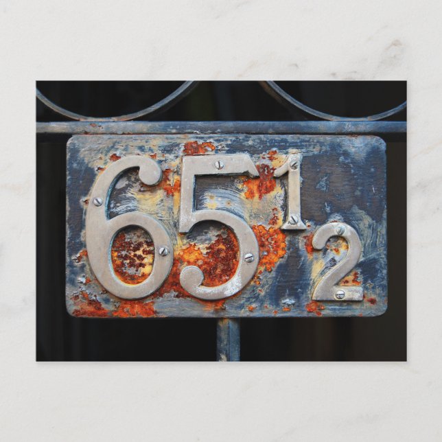 Cartão Postal Paleta de número de endereço, 65 e meio (Frente)