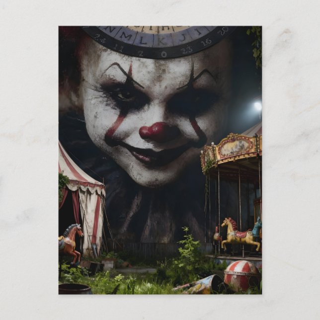 Cartão Postal Palhaço no Circo Abandonado (Frente)