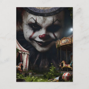 Cartão Postal Palhaço no Circo Abandonado