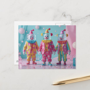 Cartão Postal Palhaços de cubo de gelo engraçados