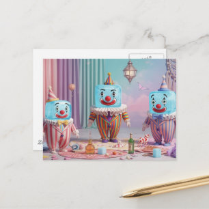 Cartão Postal Palhaços de cubos de gelo bobo