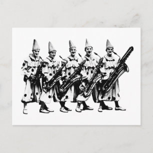 Cartão Postal Palhaços de Jazz 1920, preto