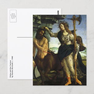 Cartão Postal Pallas (Minerva) e Centauro por Sandro Botticelli