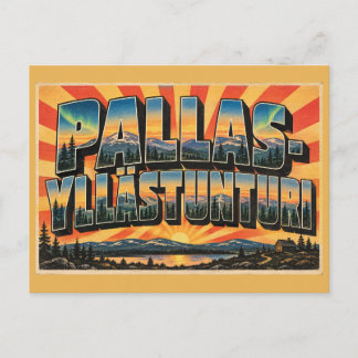 Cartão Postal Pallas-Yllästunturi Fells Aurora Vintage Travel Ar