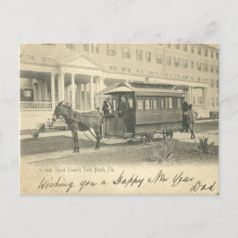 Cartão Postal Palm Beach, FLorida Resort e Donkey Trolly 1908