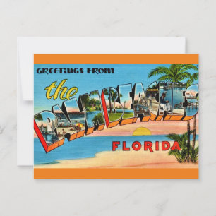 Cartão Postal Palm Beaches Florida Antigos