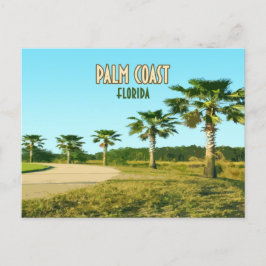 Cartão Postal Palm Coast Florida Palm Trees Vintage