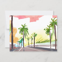 Cartão Postal Palm Road | Aquarela Contemporânea Moderna