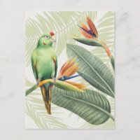 Palm Sai Com Pássaro Verde