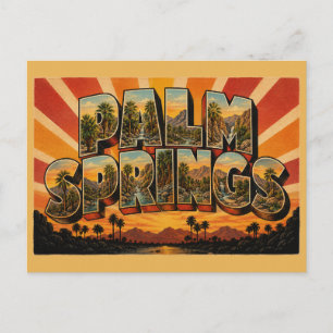 Cartão Postal Palm Springs Califórnia Oásis do Deserto Canyon Pa