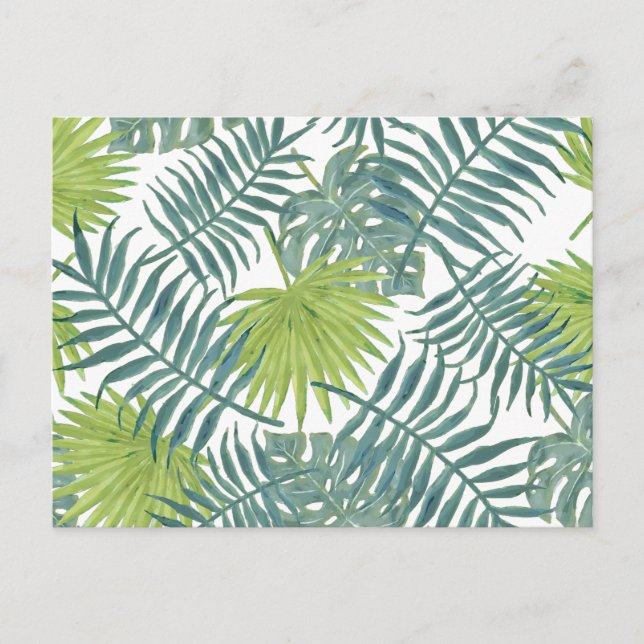 Cartão Postal Palm Tree Fronds Pintando Havaiano (Frente)