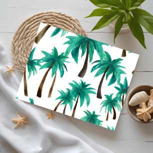 Cartão Postal Palm Tree Simples Modern Watercolor