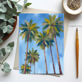 Cartão Postal Palm Trees Watercolor