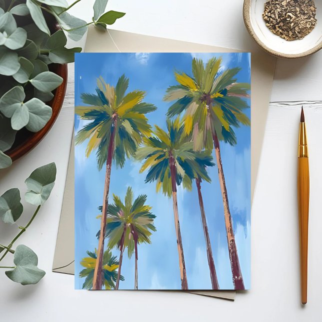 Cartão Postal Palm Trees Watercolor (Criador carregado)