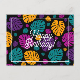 Cartão Postal Palma Colorida Sai Feliz Aniversário