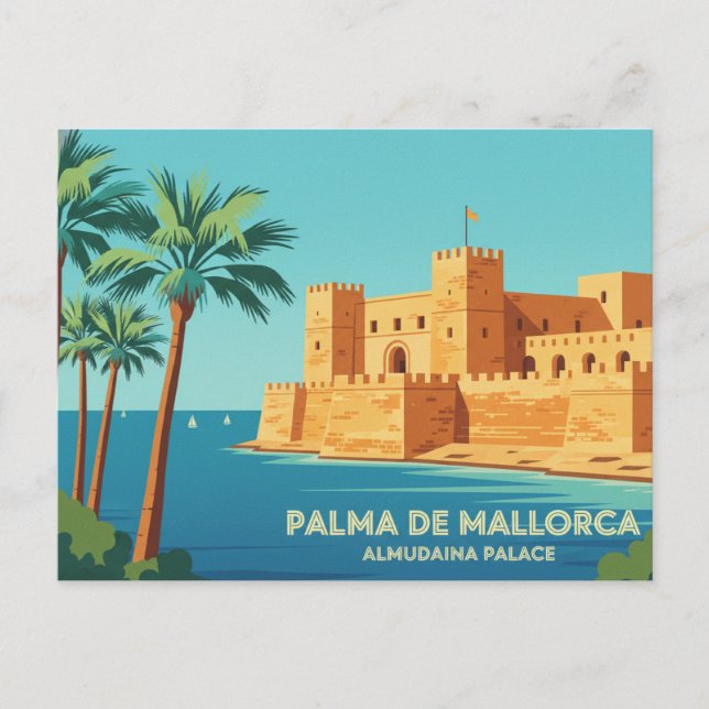 Cartão Postal Palma de Mallorca ROYAL PALACE OF LA ALMUDAINA (Frente)