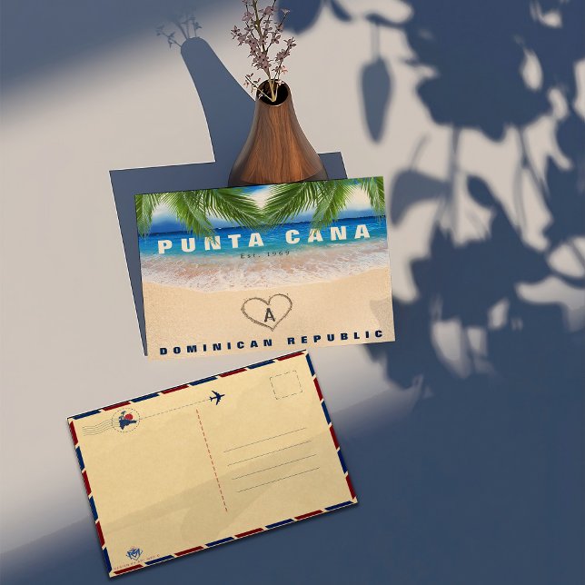 Cartão Postal Palma de praia de Punta Cana deixa lembranças card (Criador carregado)